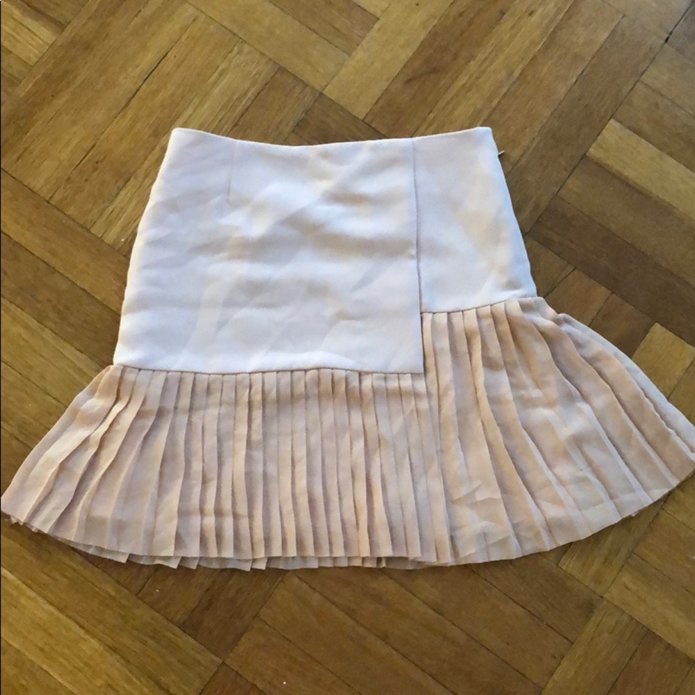 Blush pink pleated skirt